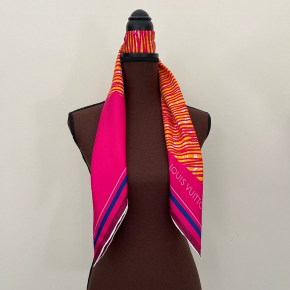 New Louis Vuitton Scarf Monogram Alma Bag  Purple Silk Wrap - Picture 13 of 15